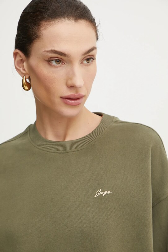 BOSS Orange bluza bawełniana zielony 50534821