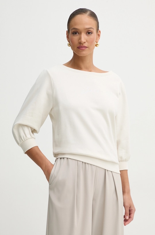 BOSS Orange hanorac de bumbac imprimeu bej 50538987