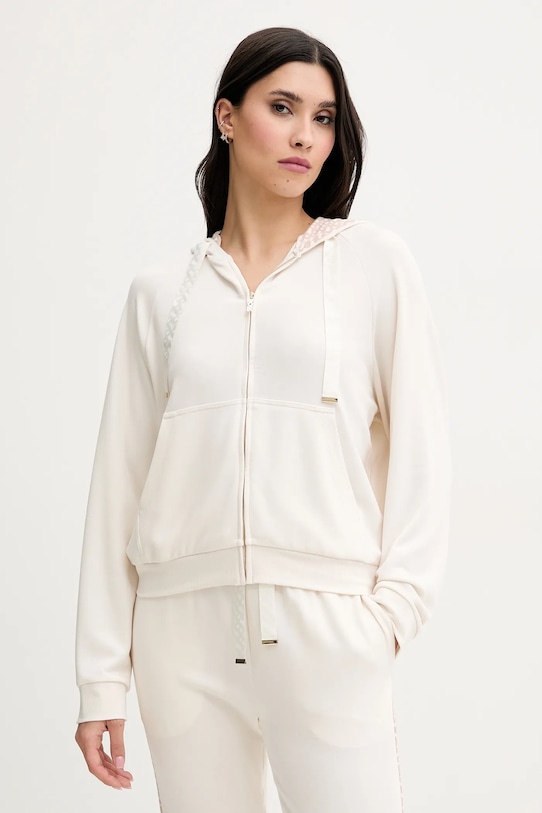 BOSS bluză lounge uni bej 50535842