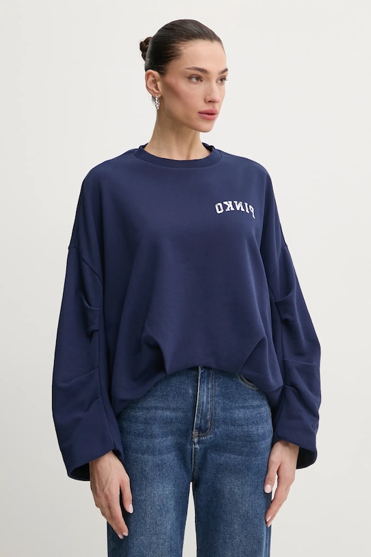 Pinko bluza bawełniana bawełna granatowy 104281.A2BZ