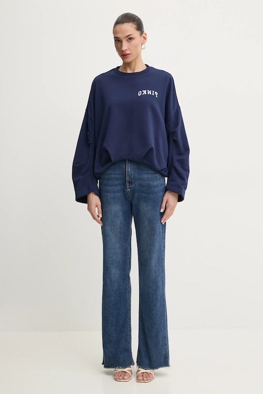 Pinko bluza bawełniana 104281.A2BZ granatowy SS25
