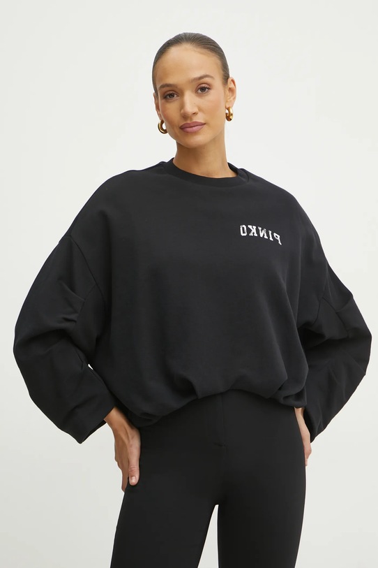 Bavlněná mikina Pinko potisk černá 104281.A2BZ