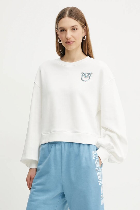 Pinko bluza bawełniana aplikacja biały 102827.A2G8