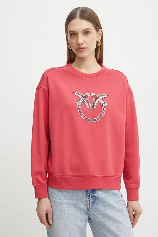 Pinko bluza bawełniana aplikacja różowy 100534.A2G8