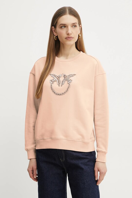 Pinko felpa in cotone senza rosa 100534.A2G8