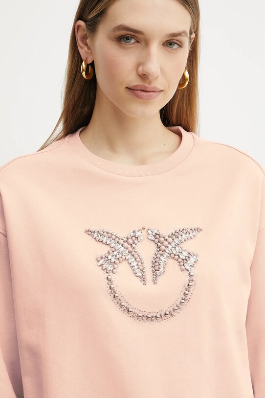 Pinko felpa in cotone rosa 100534.A2G8
