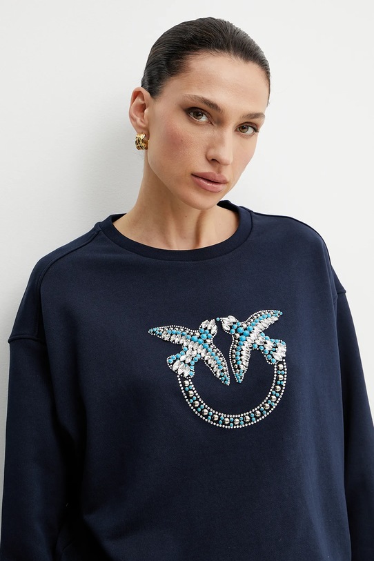 Βαμβακερή μπλούζα Pinko σκούρο μπλε 100534.A2G8