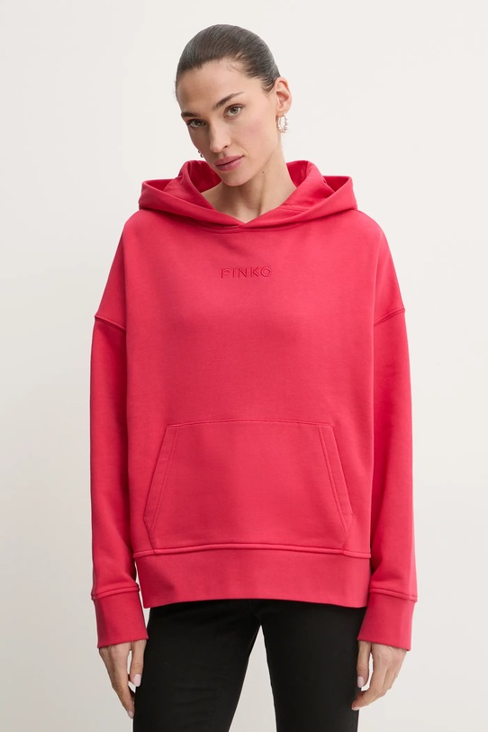 Pinko bluza bawełniana z kapturem czerwony 104623.A2F9