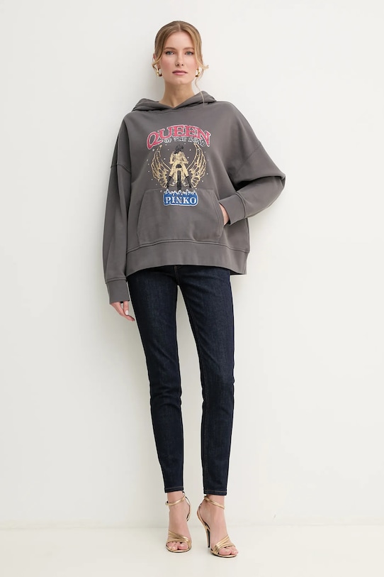 Pinko bluza bawełniana 104623.A2DB szary SS25