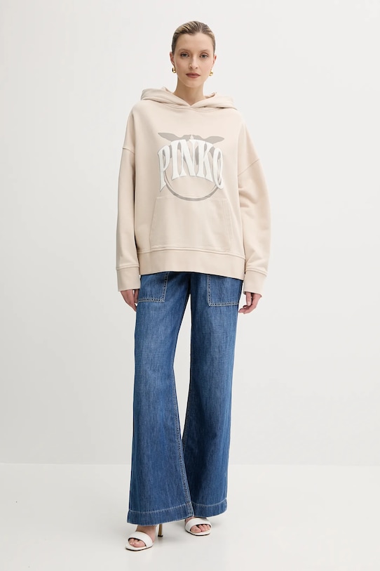 Памучен суичър Pinko 104623.A2CU бежов AA00