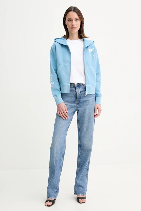 Pinko bluza bawełniana 104622.A2CV niebieski SS25