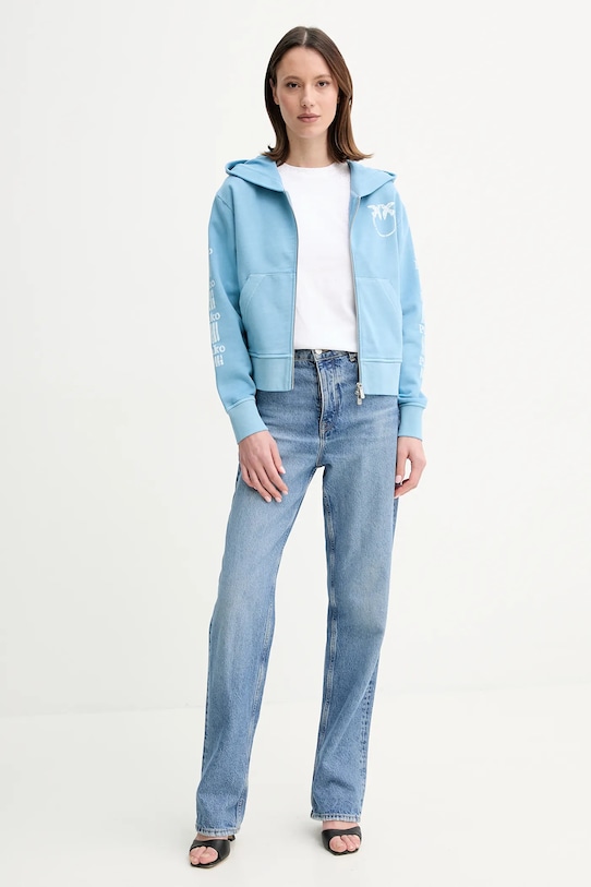 Pinko bluza bawełniana 104622.A2CV niebieski SS25