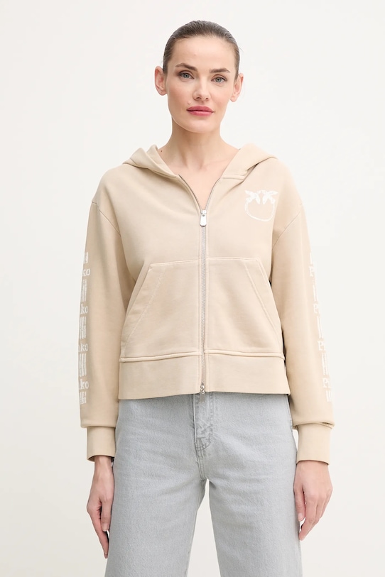 Pinko hanorac de bumbac print bej 104622.A2CV