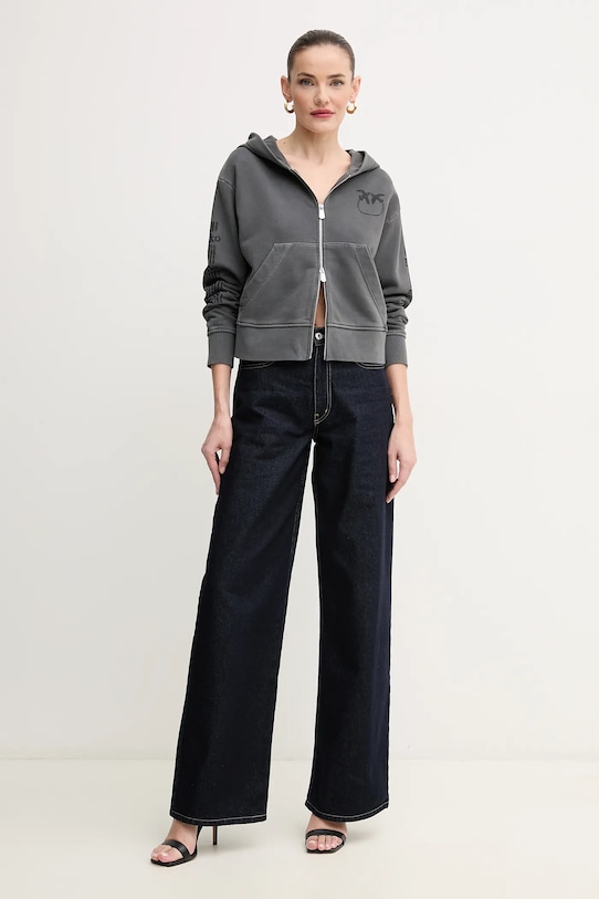 Памучен суичър Pinko 104622.A2CV сив SS25