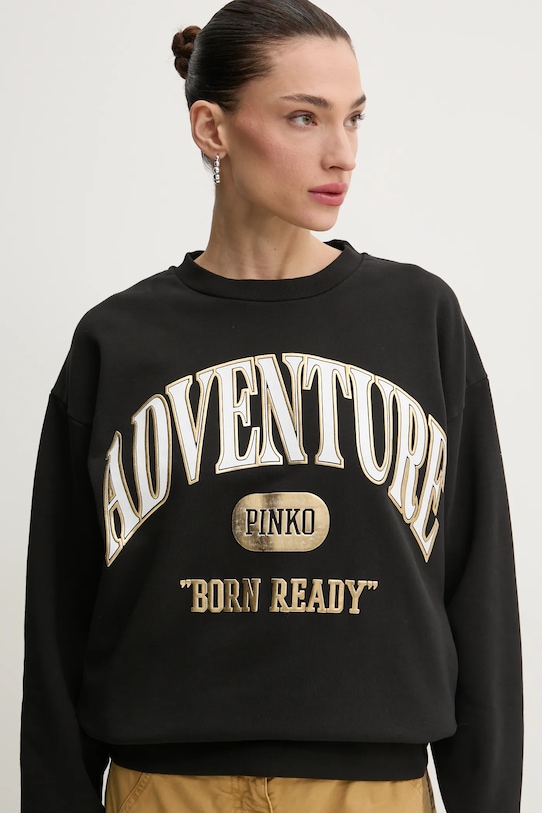 Βαμβακερή μπλούζα Pinko μαύρο 104618.A2CZ