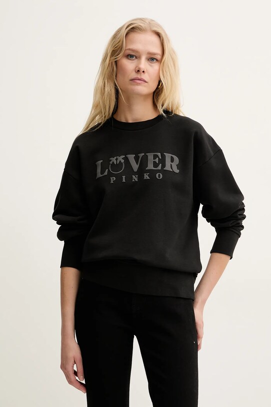 Pinko felpa in cotone senza nero 104618.A2DC