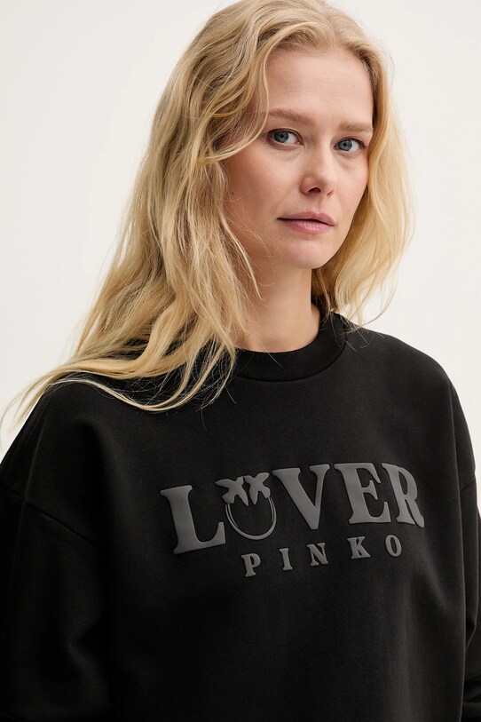 Pinko felpa in cotone nero 104618.A2DC