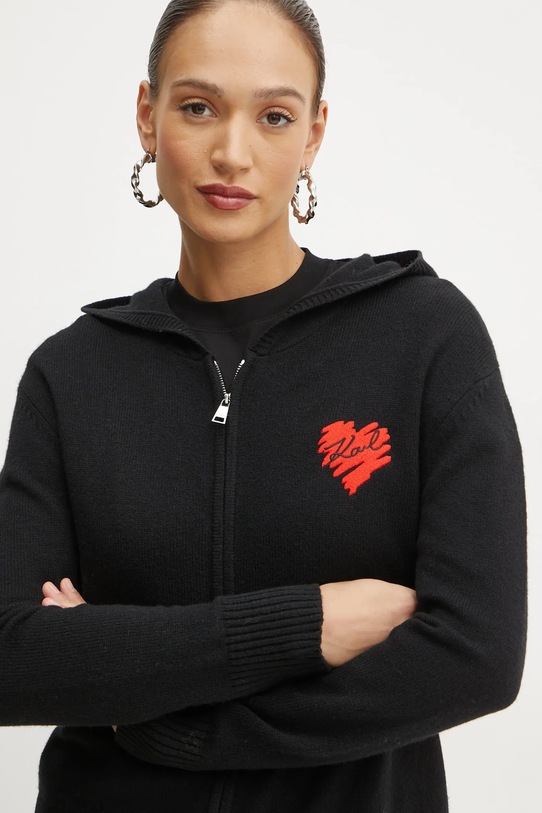 Karl Lagerfeld cardigan in lana nero A1W18052