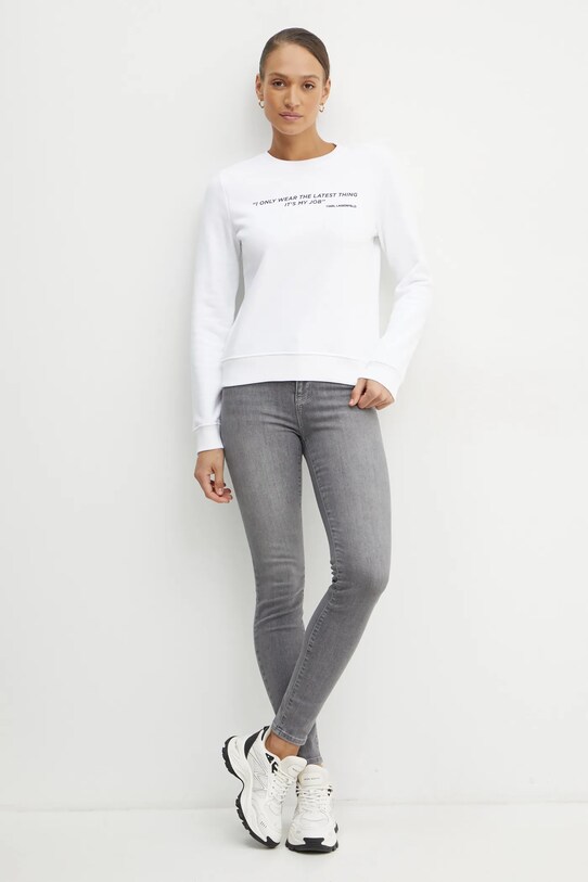 Karl Lagerfeld bluza A1W20038 alb SS25