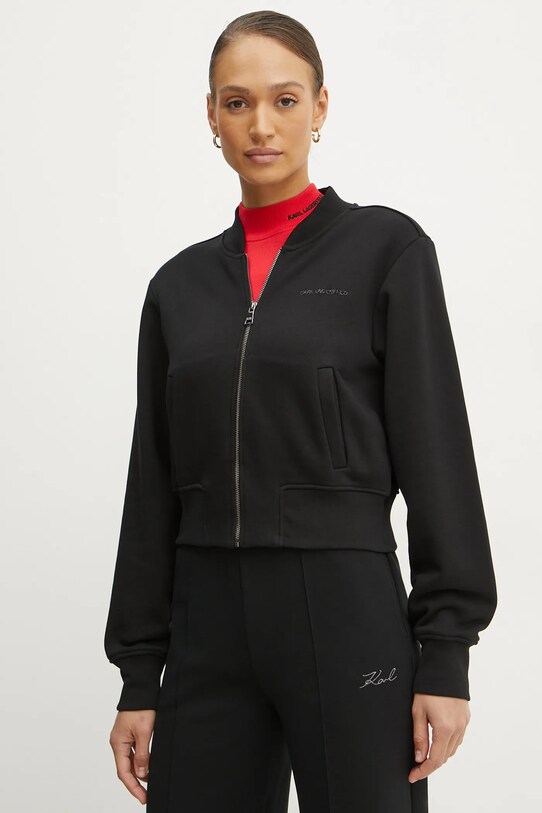 Karl Lagerfeld bluza uni negru A1W20043