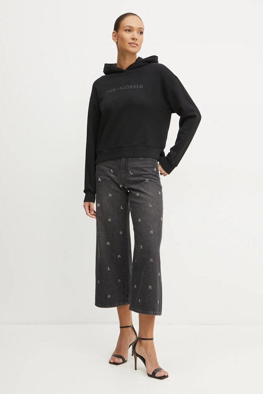 Karl Lagerfeld bluza A1W20044 negru SS25