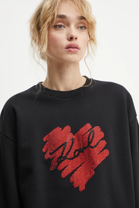 Karl Lagerfeld hanorac de bumbac negru A1W20045