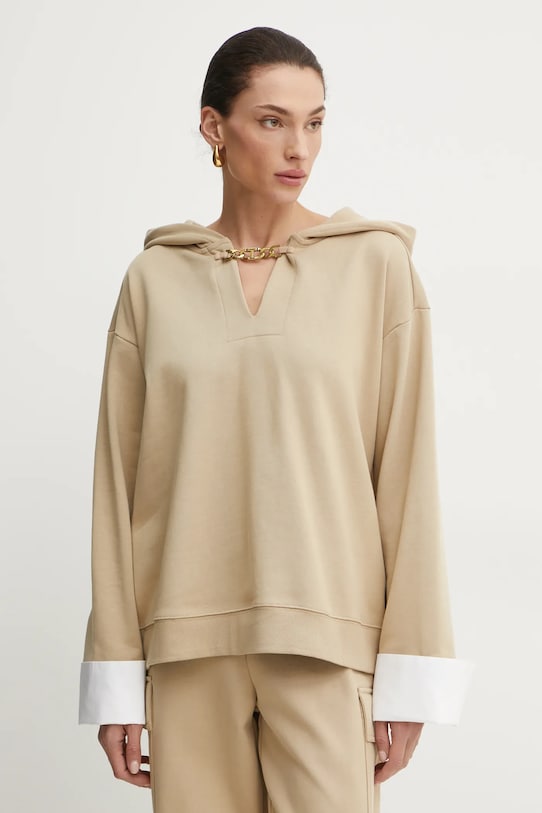 Twinset bluza bawełniana bawełna beżowy 251TE2070