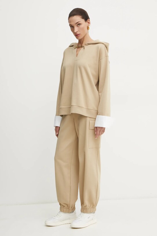 Twinset bluza bawełniana 251TE2070 beżowy SS25