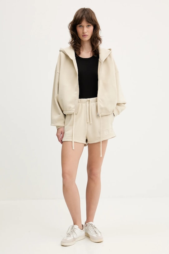 IRO bluza bawełniana WF14ORITTA beżowy SS25