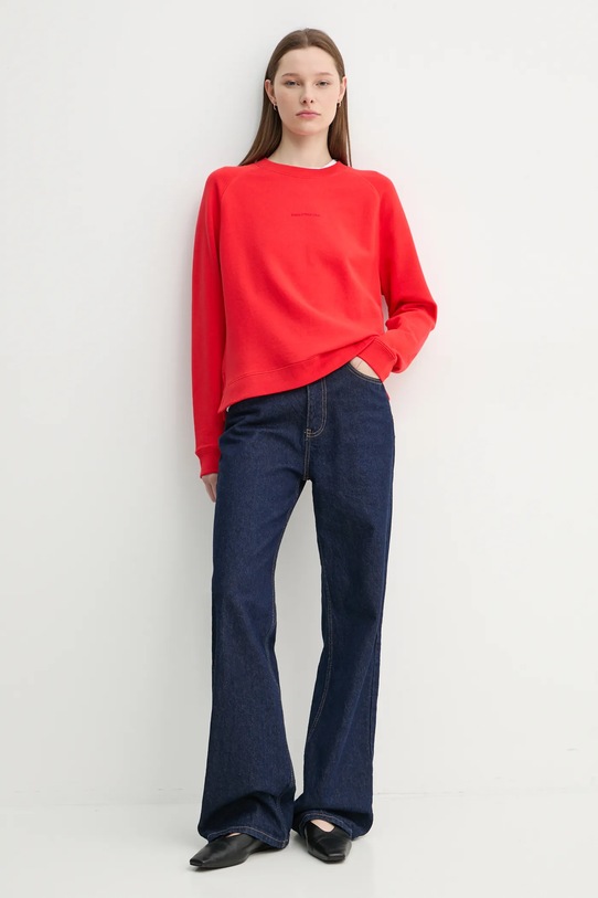 Marc O'Polo bluza bawełniana 5000005644 czerwony SS25