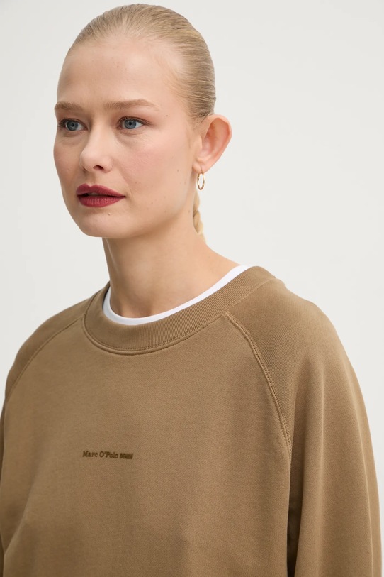Bavlněná mikina Marc O'Polo hnědá 5000005644