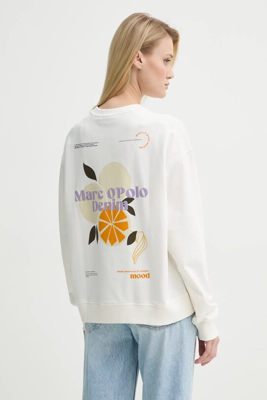 Marc O'Polo hanorac de bumbac print alb 5000005964