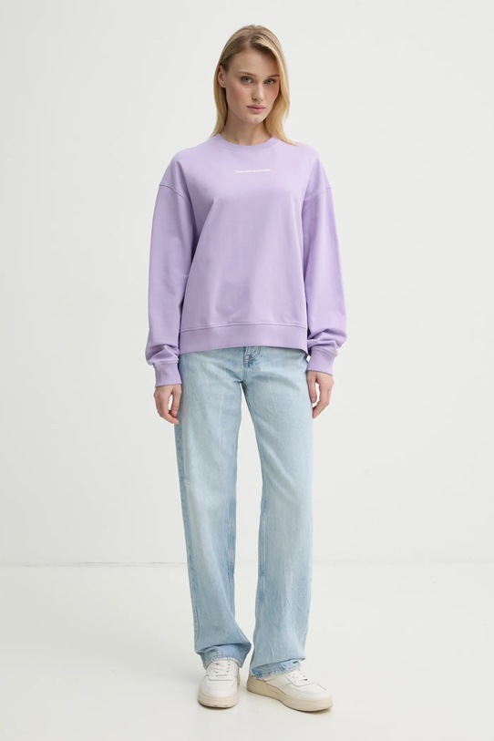 Bavlněná mikina Marc O'Polo 5000005964 fialová SS25