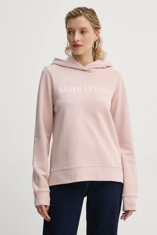 Бавовняна кофта Marc O'Polo з капюшоном рожевий 500407354057