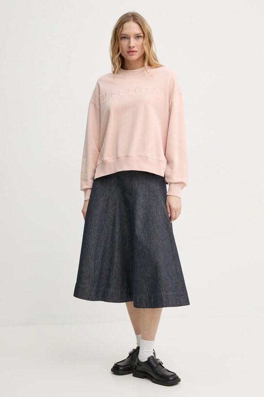 Marc O'Polo hanorac de bumbac 502407354033 roz SS25