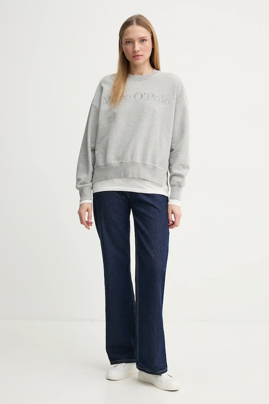 Bavlněná mikina Marc O'Polo 502407354033 šedá SS25