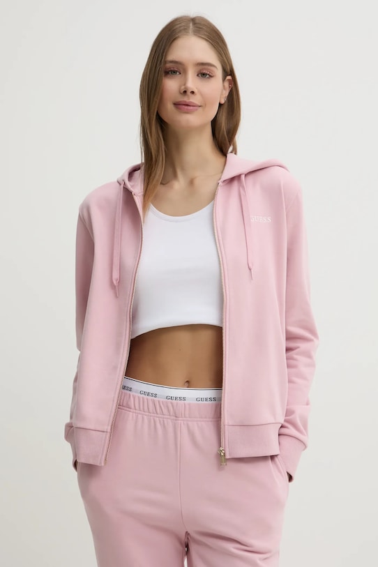 Mikina Guess SOFIA s kapucí růžová O5RQ01.KCO31