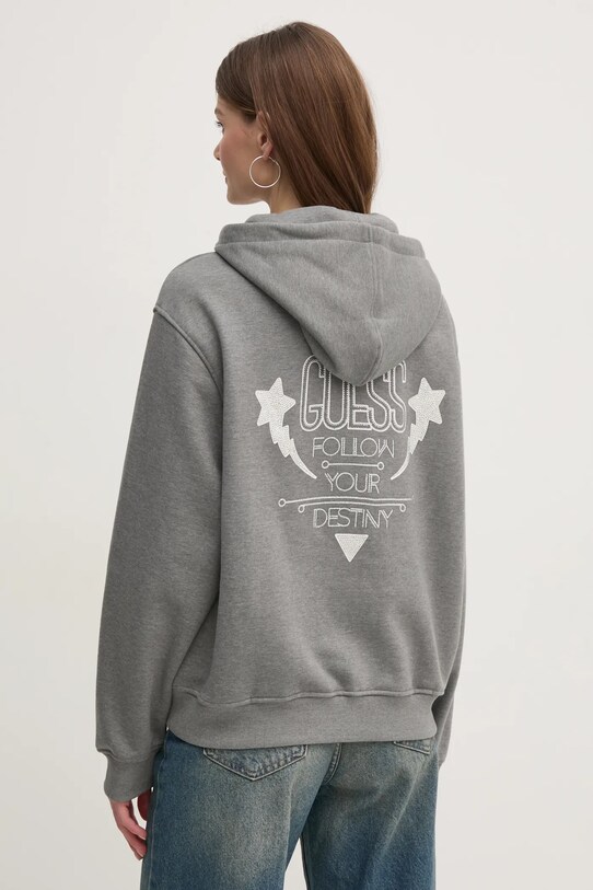 Mikina Guess s kapucňou sivá W5RQ00.KBY51