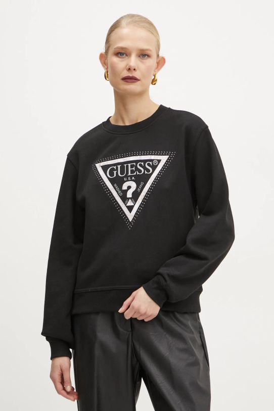 Кофта Guess без капюшона чорний W5RQ09.K8802