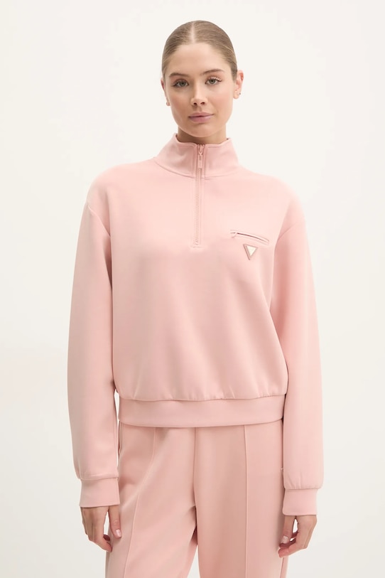 Mikina Guess OLYMPE s elastanom ružová V5RQ10.KCAY2