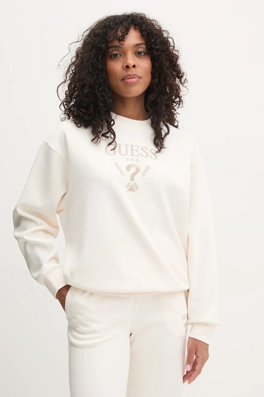 Guess bluza ROBERTA aplikacja beżowy V5RQ12.KC3D2