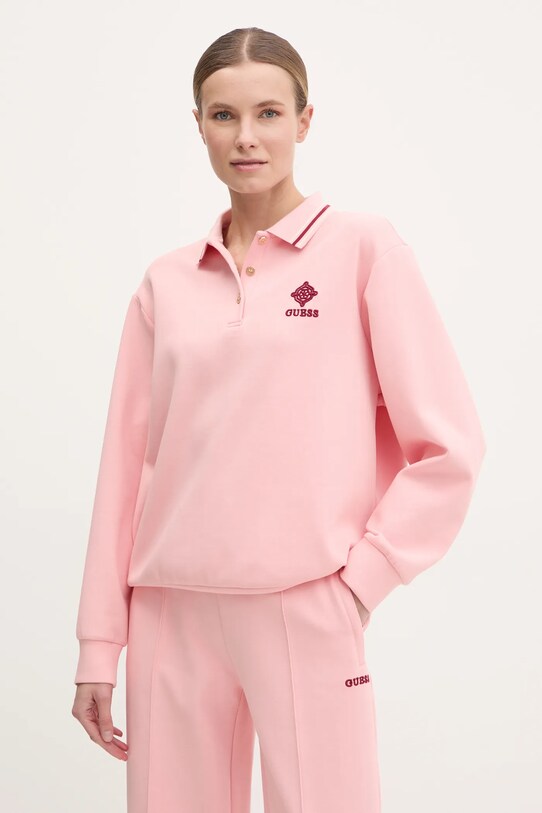 Guess bluza MARGARET aplikacja różowy V5RQ01.KCLD1