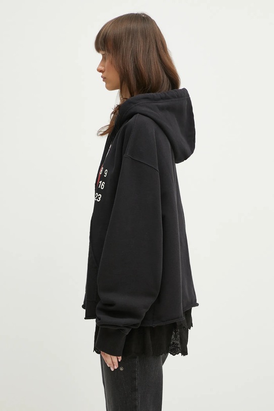 Хлопковая кофта MM6 Maison Margiela S62GU0136 чёрный SS25