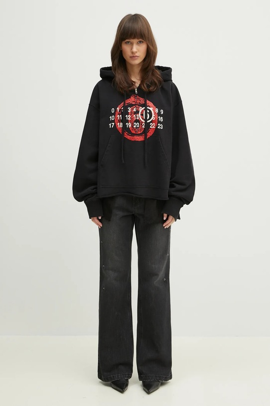 Хлопковая кофта MM6 Maison Margiela S62GU0136 чёрный