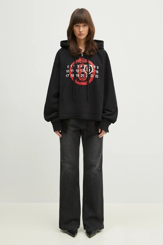 MM6 Maison Margiela hanorac de bumbac S62GU0136 negru