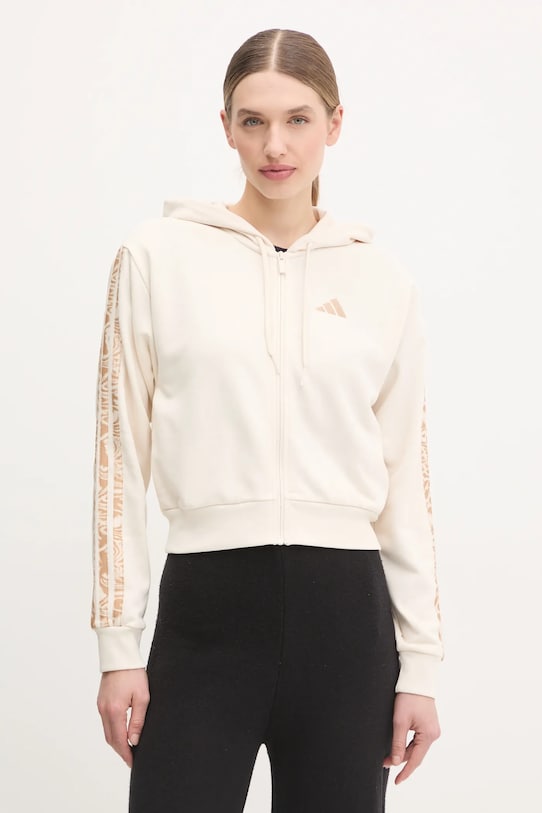 Μπλούζα adidas Essentials Animal βαμβάκι μπεζ JM1665