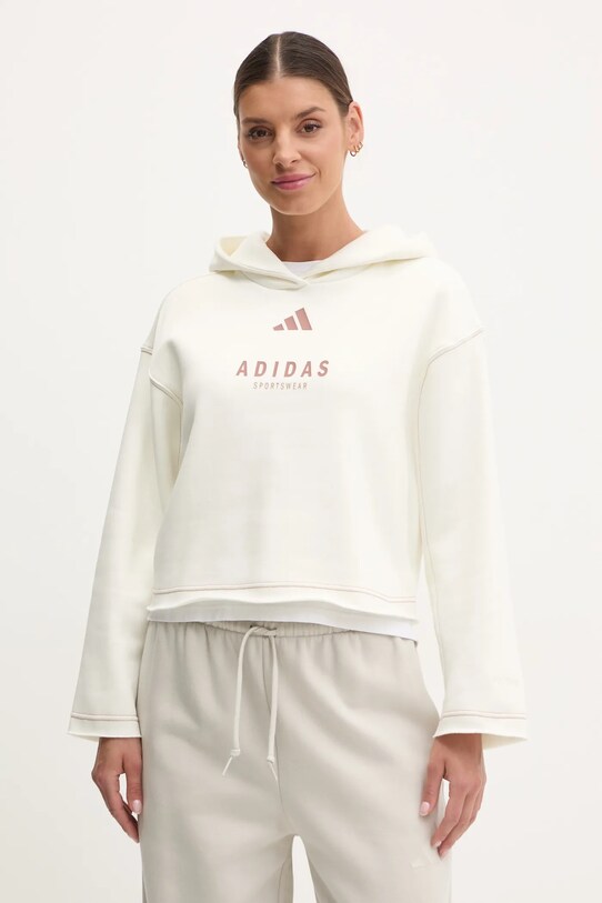 adidas bluza ALL SZN Graphic z kapturem beżowy JJ4517