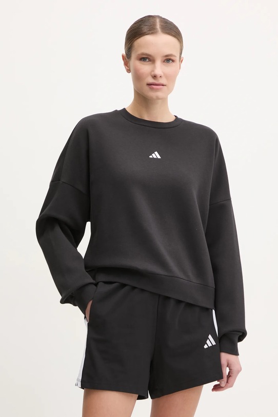 Mikina adidas Essentials bez kapucne čierna JC5932