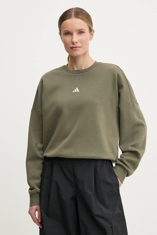 Mikina adidas Essentials bez kapuce zelená JI6064