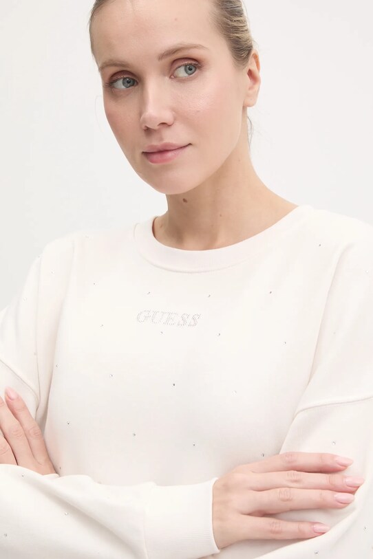 Guess bluza RHINESTONES beżowy V5RQ08.KCLJ0